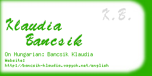 klaudia bancsik business card